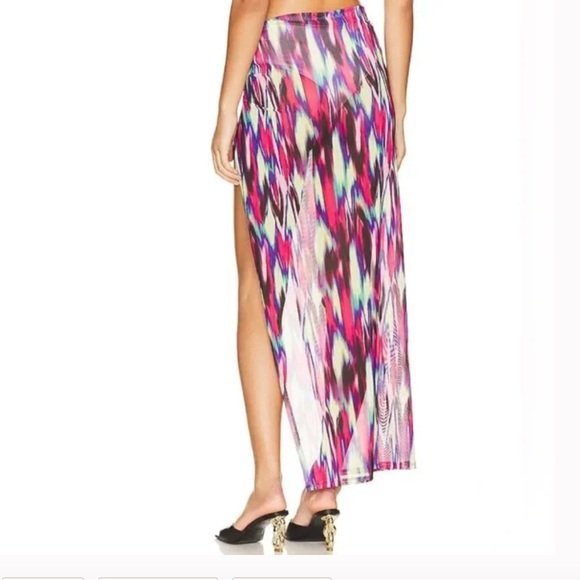 NWT Camila Coelho Serenity Maxi Skirt in Blue Hallucinogen - Picture 2 of 8